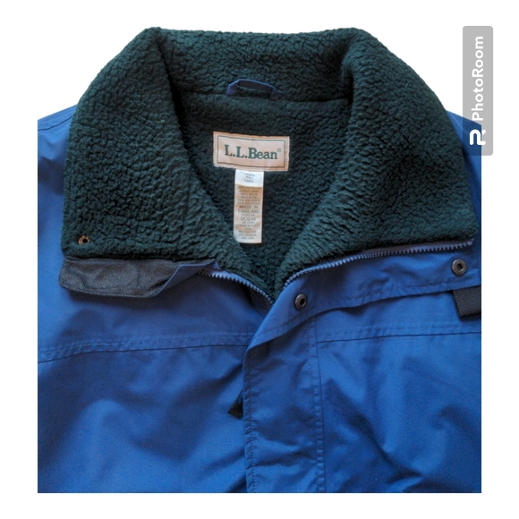 Vintage LL Bean Sherpa Lined Jacket Men's L Tall Blue OCQ34 - Picture 3 of 8